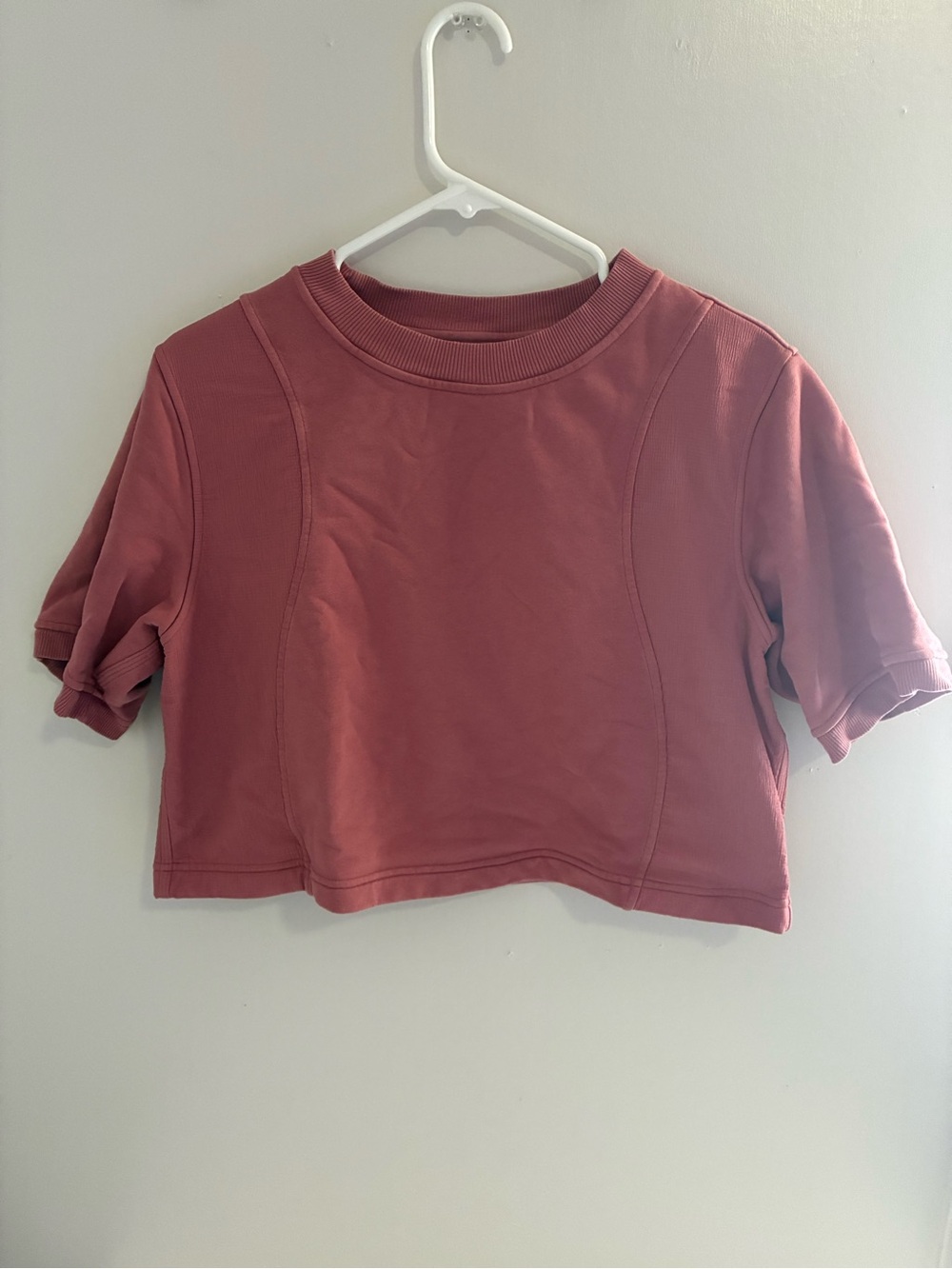 Lululemon Crewneck Cotton Blend Cropped Short Sleeve Shirt